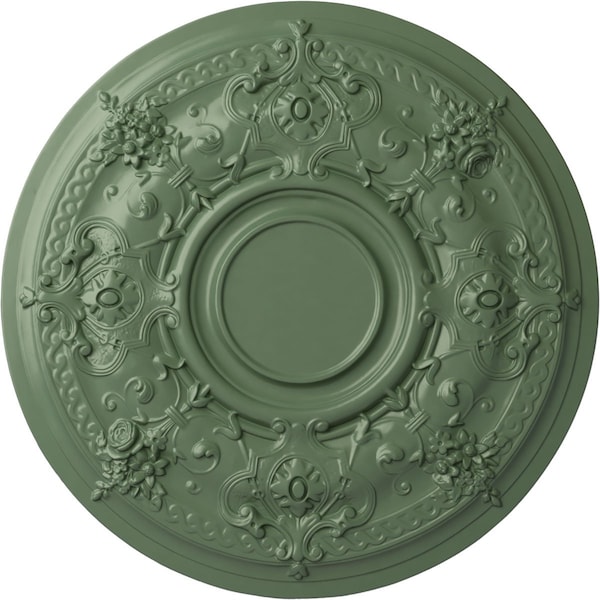 Ekena Millwork Darnay Ceiling Medallion (Fits Canopies up to 7 1/4"), Hand-Painted Athenian Green, 29 1/4"OD x 2"P CM29DAAGF - main